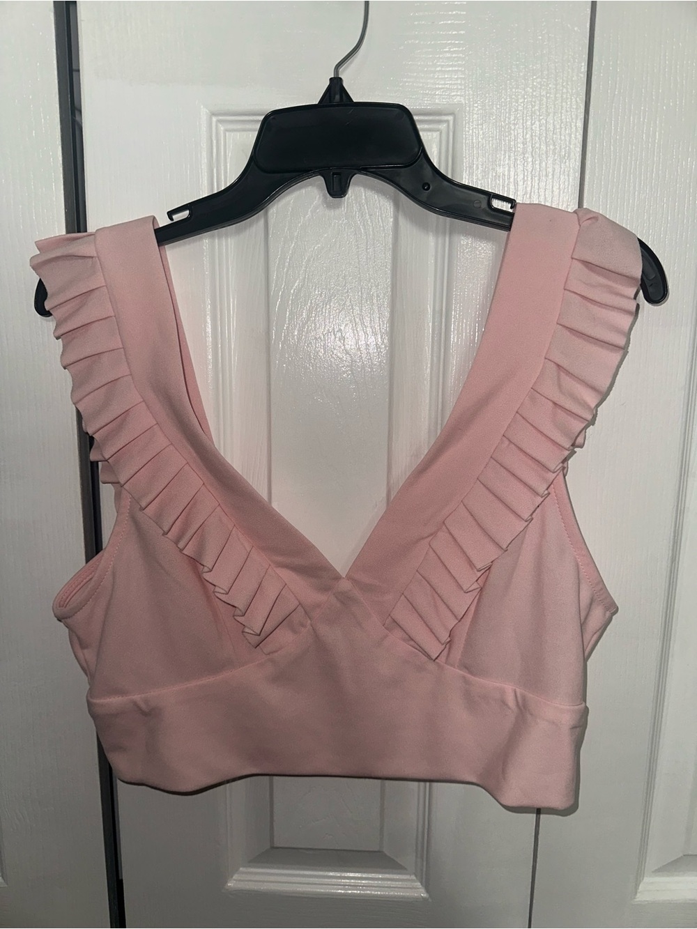 SHEIN Blush Pink Ruffle Crop Top | Size large  | NWOT